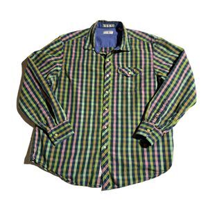 Tommy Bahama Jeans Shirt Men’s Island Crafted Loud Plaid Button Down Size XL